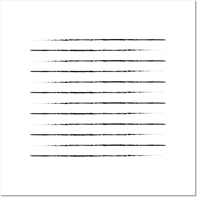 Minimal Simple White Background Black Lines Stripes Wall Art by fivemmPaper